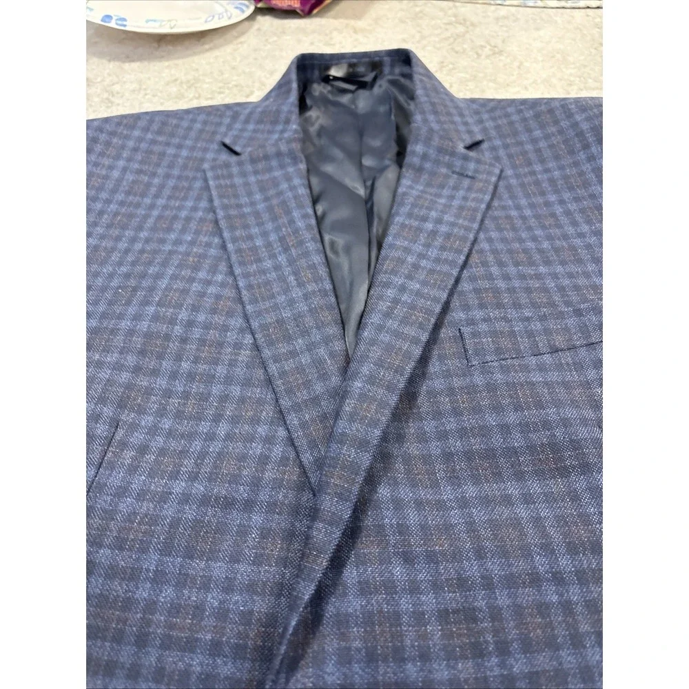 Ralph Lauren Mens Blue Wool 2-Button Single Vent Blazer Jacket 46R